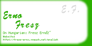 erno fresz business card